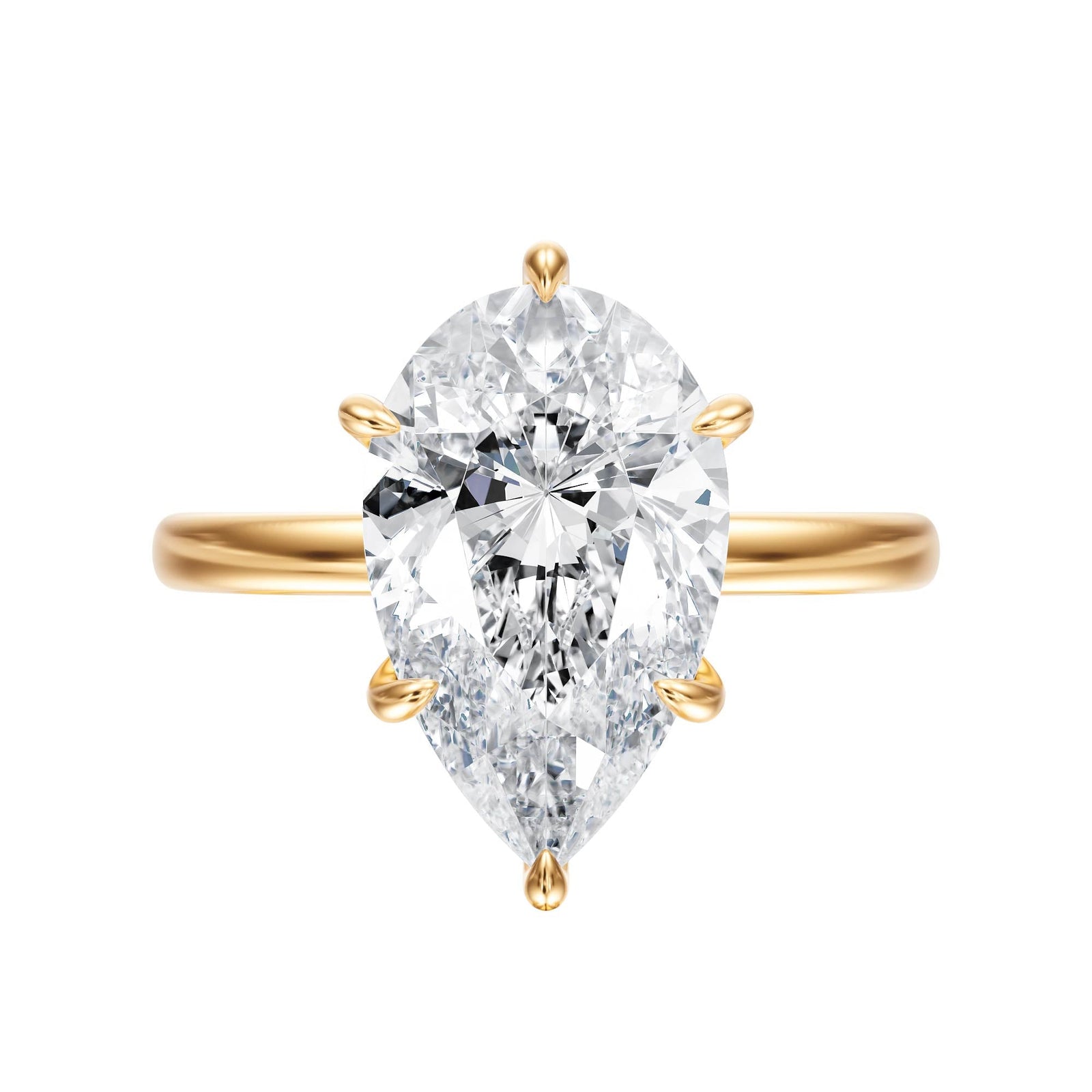 Elara Hidden Halo Pear Diamond Engagement Ring - R1081 in Ring by 18 KARATS INC.