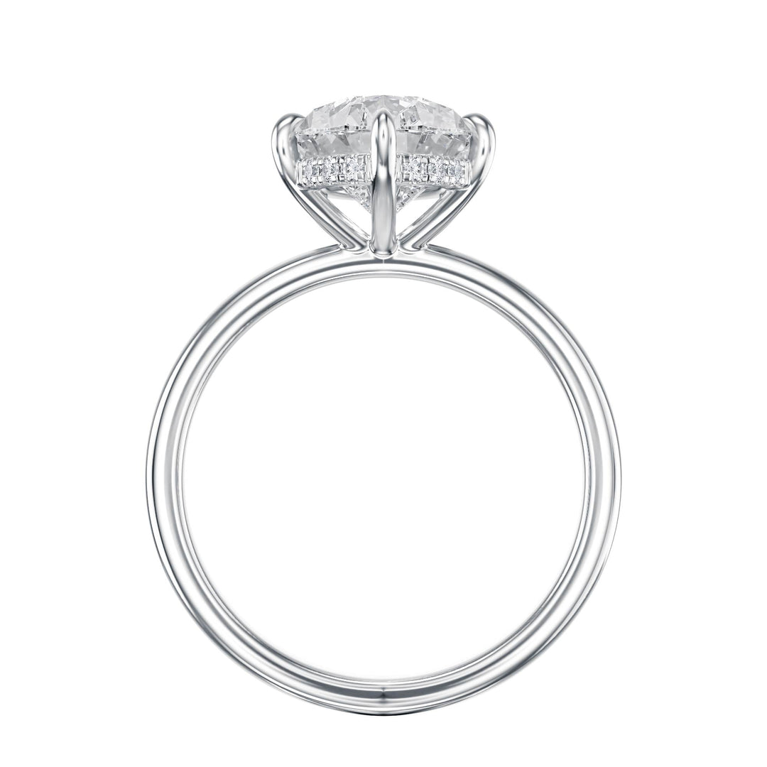 Elara Hidden Halo Pear Diamond Engagement Ring - R1081 in Ring by 18 KARATS INC.