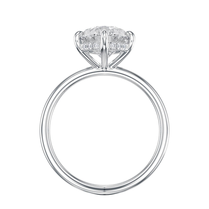 Elara Hidden Halo Pear Diamond Engagement Ring - R1081 in Ring by 18 KARATS INC.