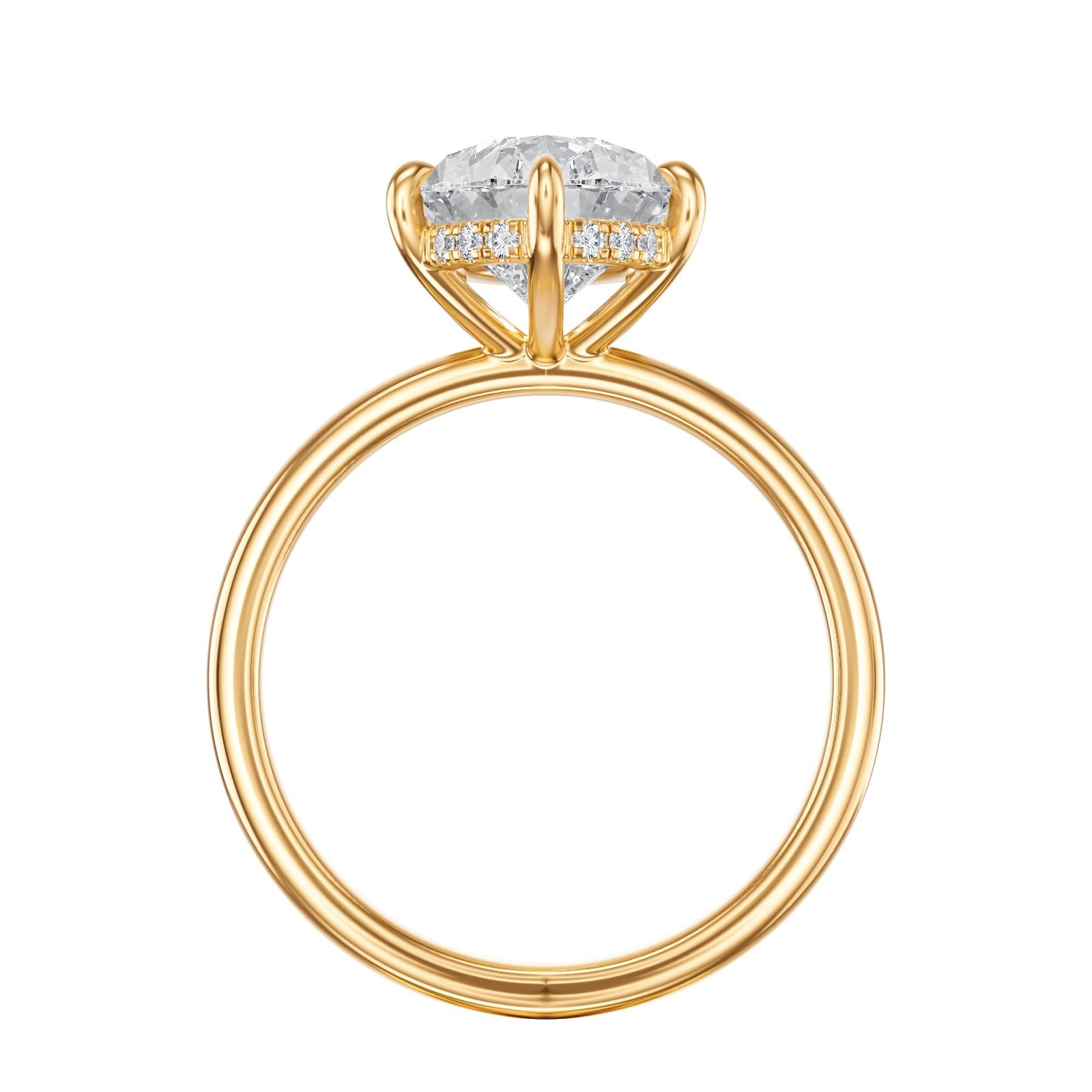 Elara Hidden Halo Pear Diamond Engagement Ring - R1081 in Ring by 18 KARATS INC.