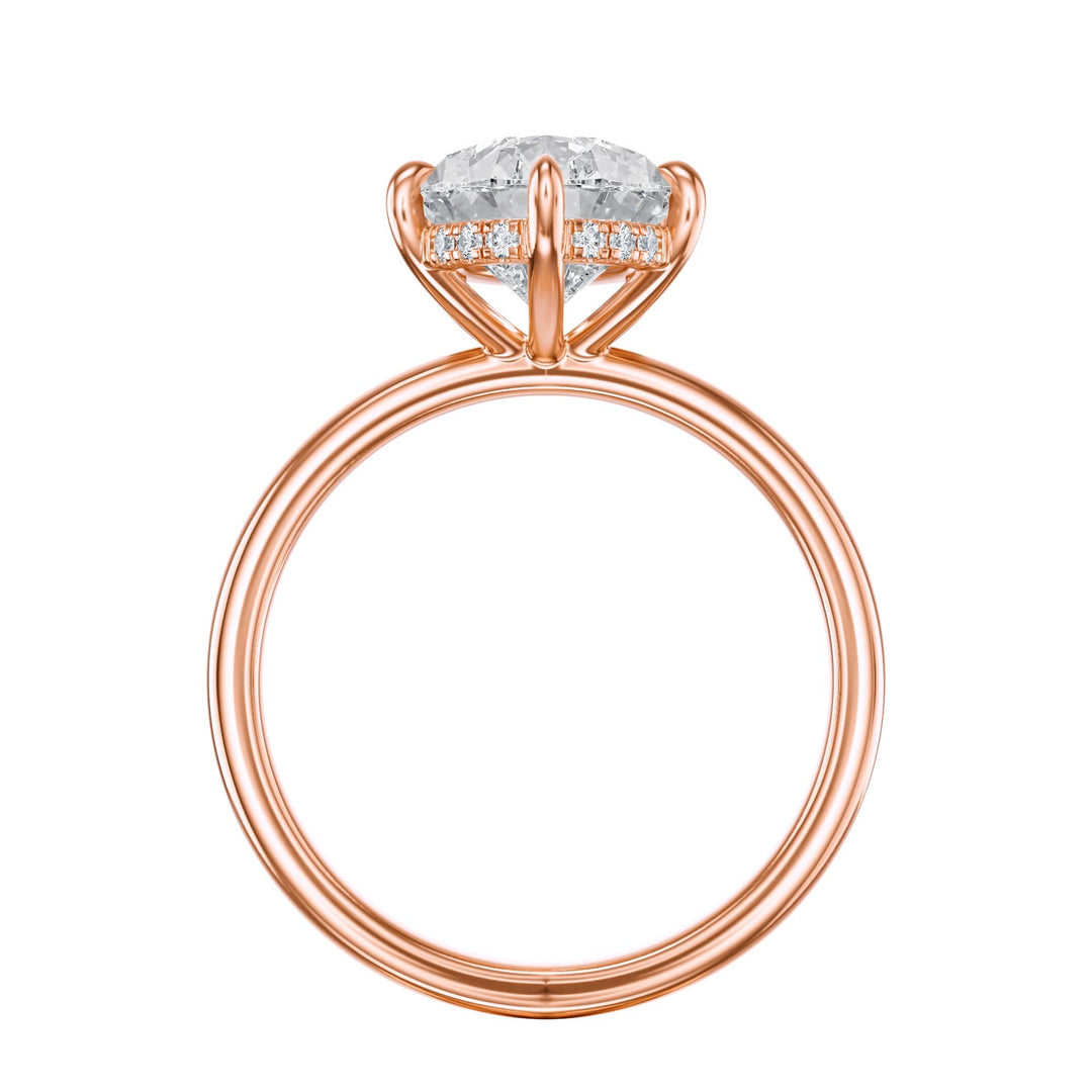 Elara Hidden Halo Pear Diamond Engagement Ring - R1081 in Ring by 18 KARATS INC.