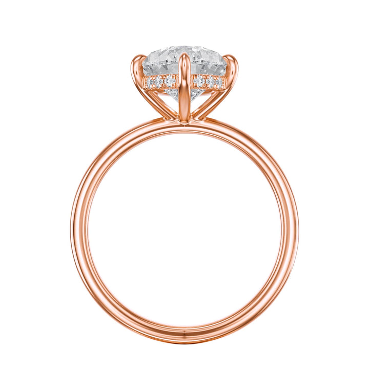 Elara Hidden Halo Pear Diamond Engagement Ring - R1081 in Ring by 18 KARATS INC.