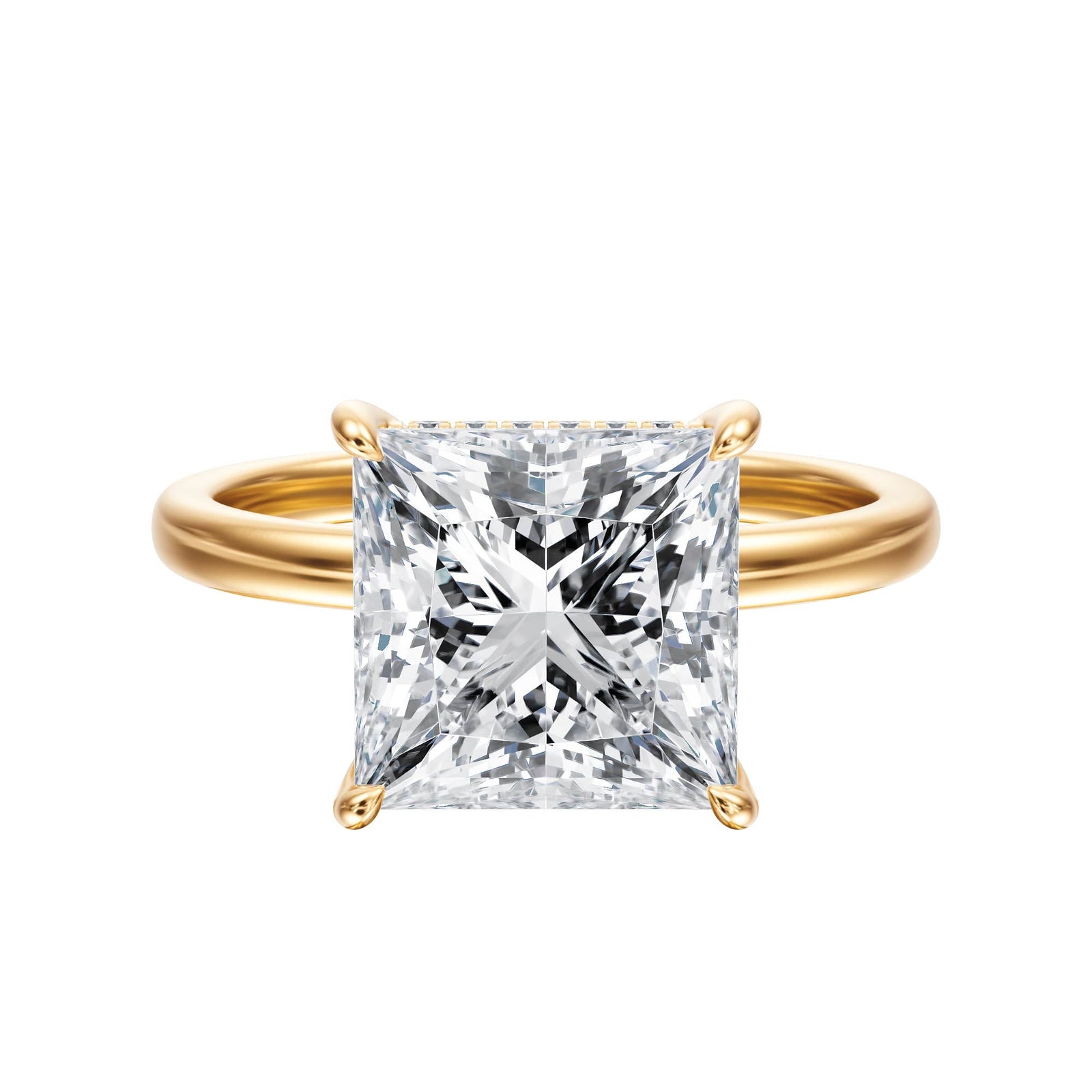Elara Hidden Halo Princess Diamond Engagement Ring - R1080 in Ring by 18 KARATS INC.