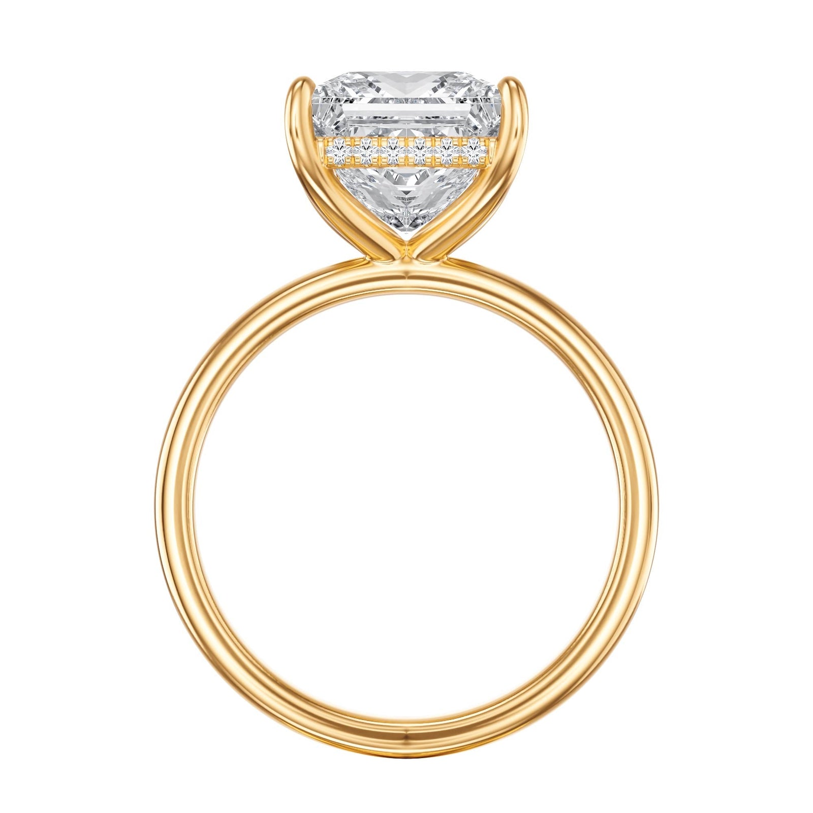 Elara Hidden Halo Princess Diamond Engagement Ring - R1080 in Ring by 18 KARATS INC.