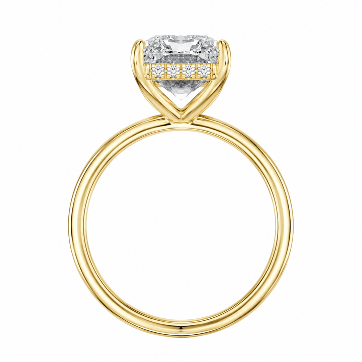 Elara Hidden Halo Radiant Diamond Engagement Ring in Ring by 18 KARATS INC.