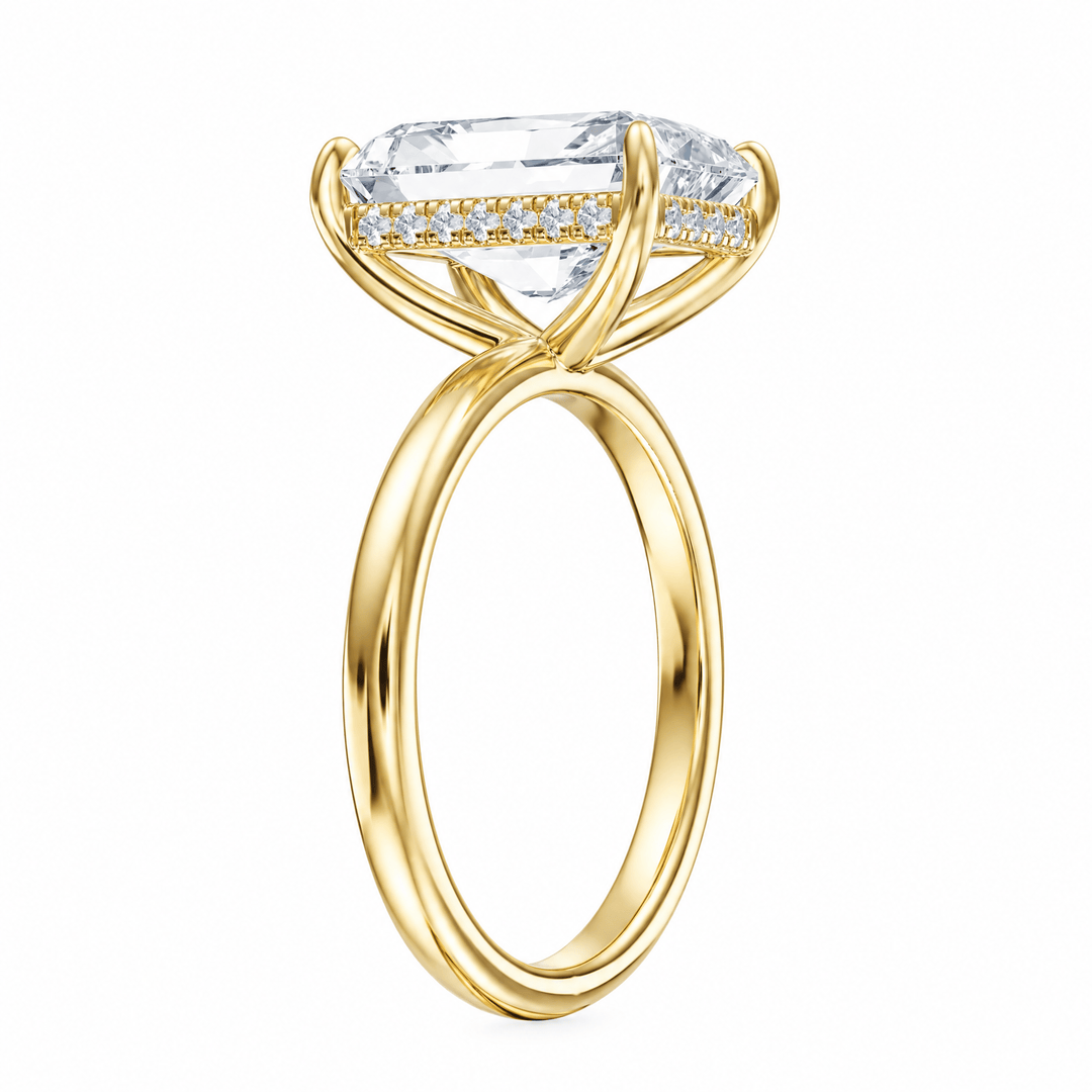 Elara Hidden Halo Radiant Diamond Engagement Ring in Ring by 18 KARATS INC.