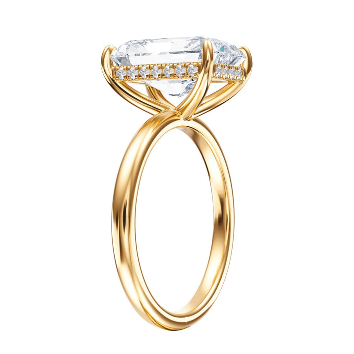 Elara Hidden Halo Radiant Diamond Engagement Ring - R1079 in Ring by 18 KARATS INC.
