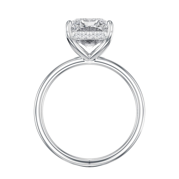 Elara Hidden Halo Radiant Diamond Engagement Ring - R1079 in Ring by 18 KARATS INC.