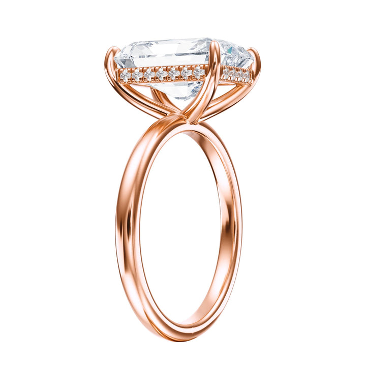 Elara Hidden Halo Radiant Diamond Engagement Ring - R1079 in Ring by 18 KARATS INC.