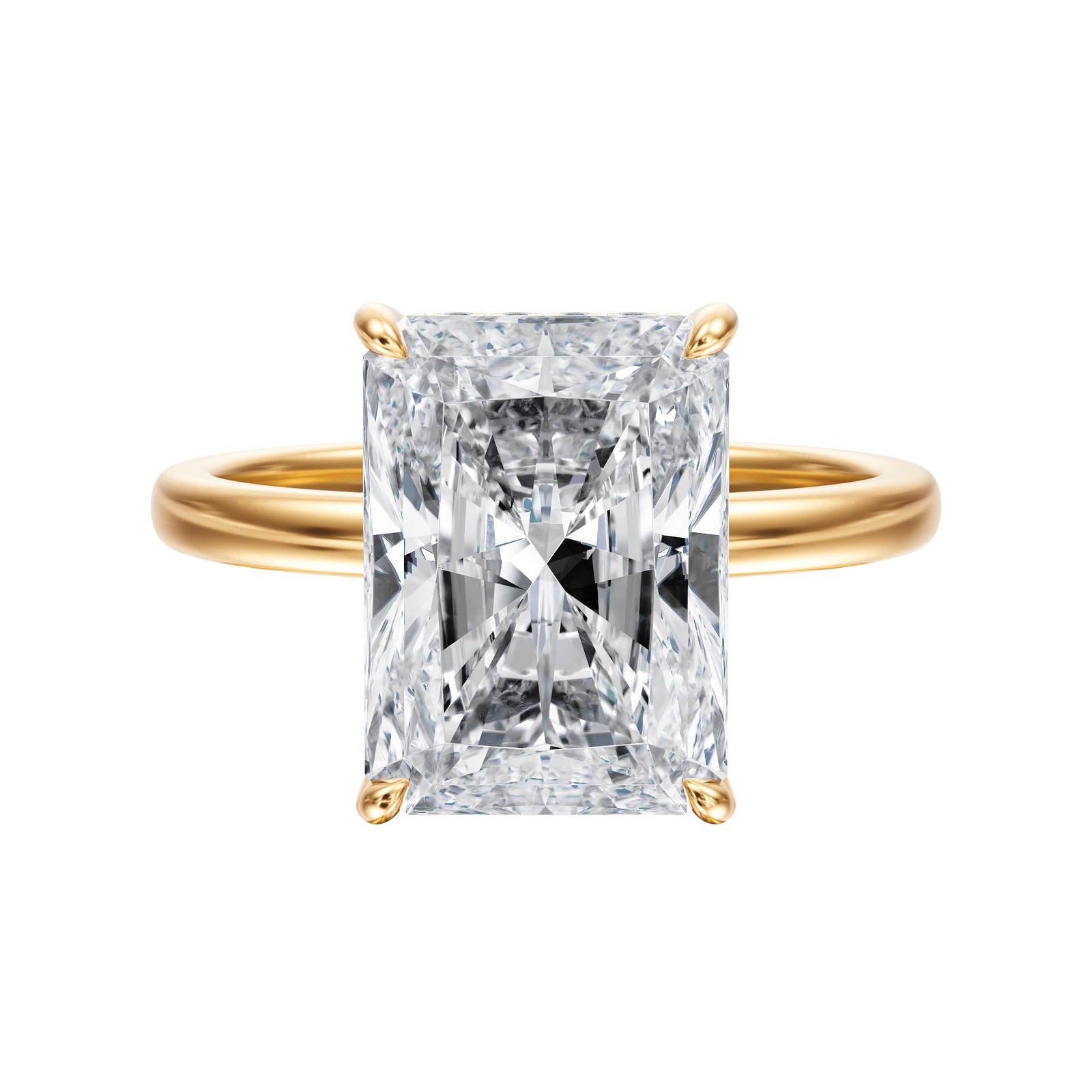 Elara Hidden Halo Radiant Diamond Engagement Ring - R1079 in Ring by 18 KARATS INC.
