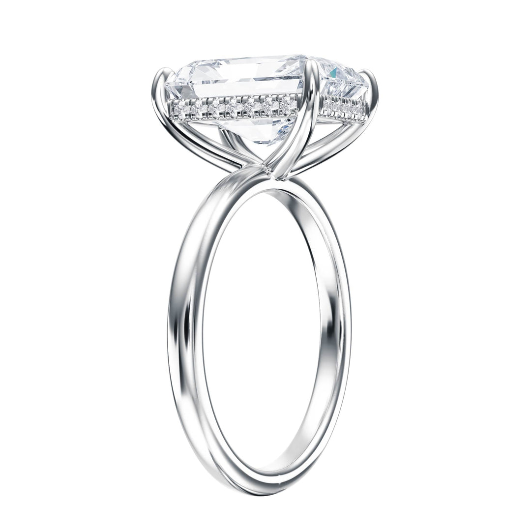 Elara Hidden Halo Radiant Diamond Engagement Ring - R1079 in Ring by 18 KARATS INC.