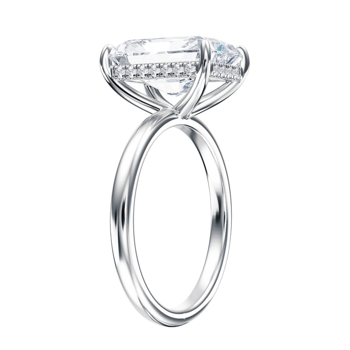 Elara Hidden Halo Radiant Diamond Engagement Ring - R1079 in Ring by 18 KARATS INC.