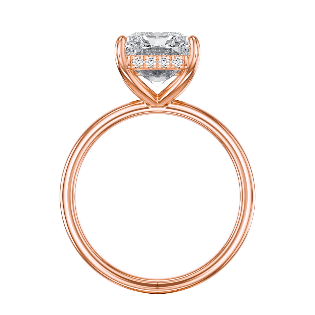 Elara Hidden Halo Radiant Diamond Engagement Ring - R1079 in Ring by 18 KARATS INC.