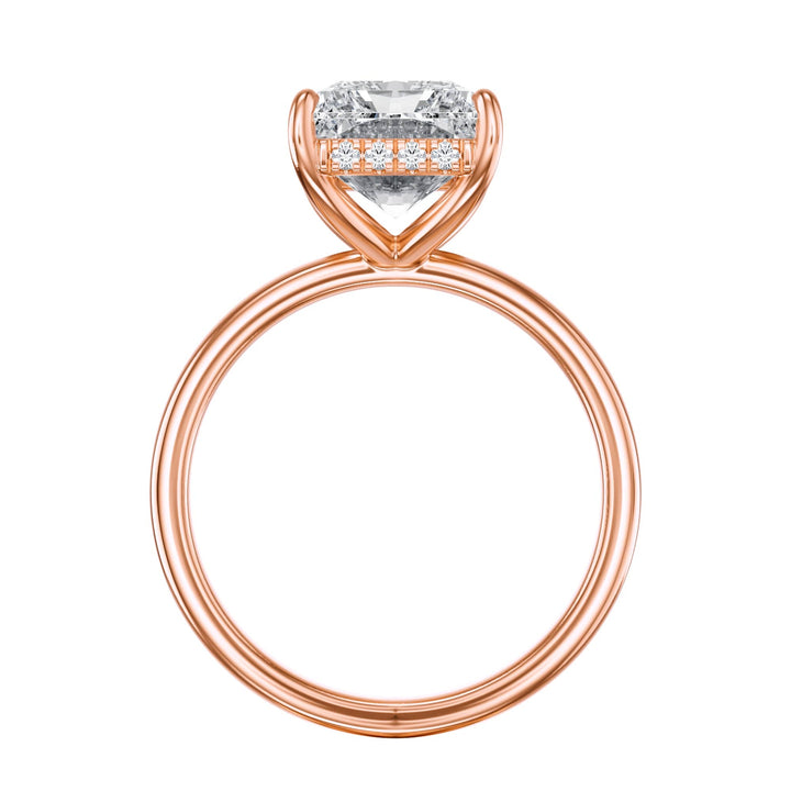 Elara Hidden Halo Radiant Diamond Engagement Ring - R1079 in Ring by 18 KARATS INC.