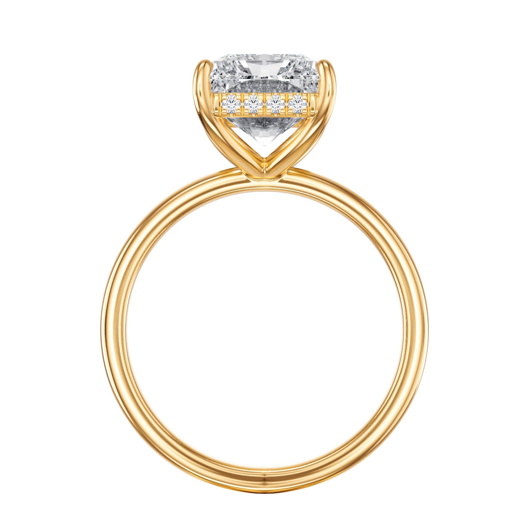 Elara Hidden Halo Radiant Diamond Engagement Ring - R1079 in Ring by 18 KARATS INC.