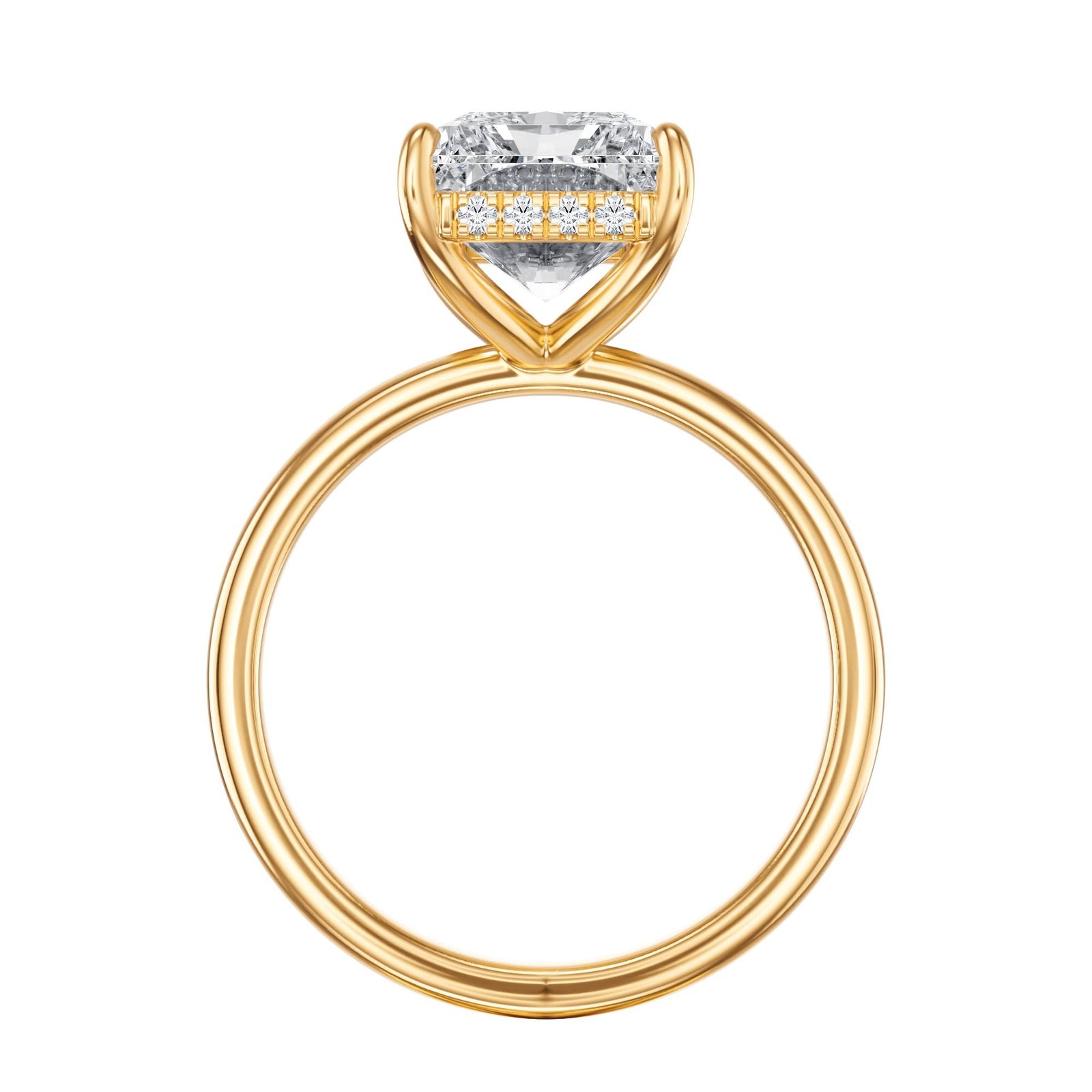 Elara Hidden Halo Radiant Diamond Engagement Ring - R1079 in Ring by 18 KARATS INC.
