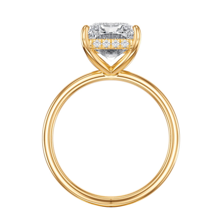 Elara Hidden Halo Radiant Diamond Engagement Ring - R1079 in Ring by 18 KARATS INC.