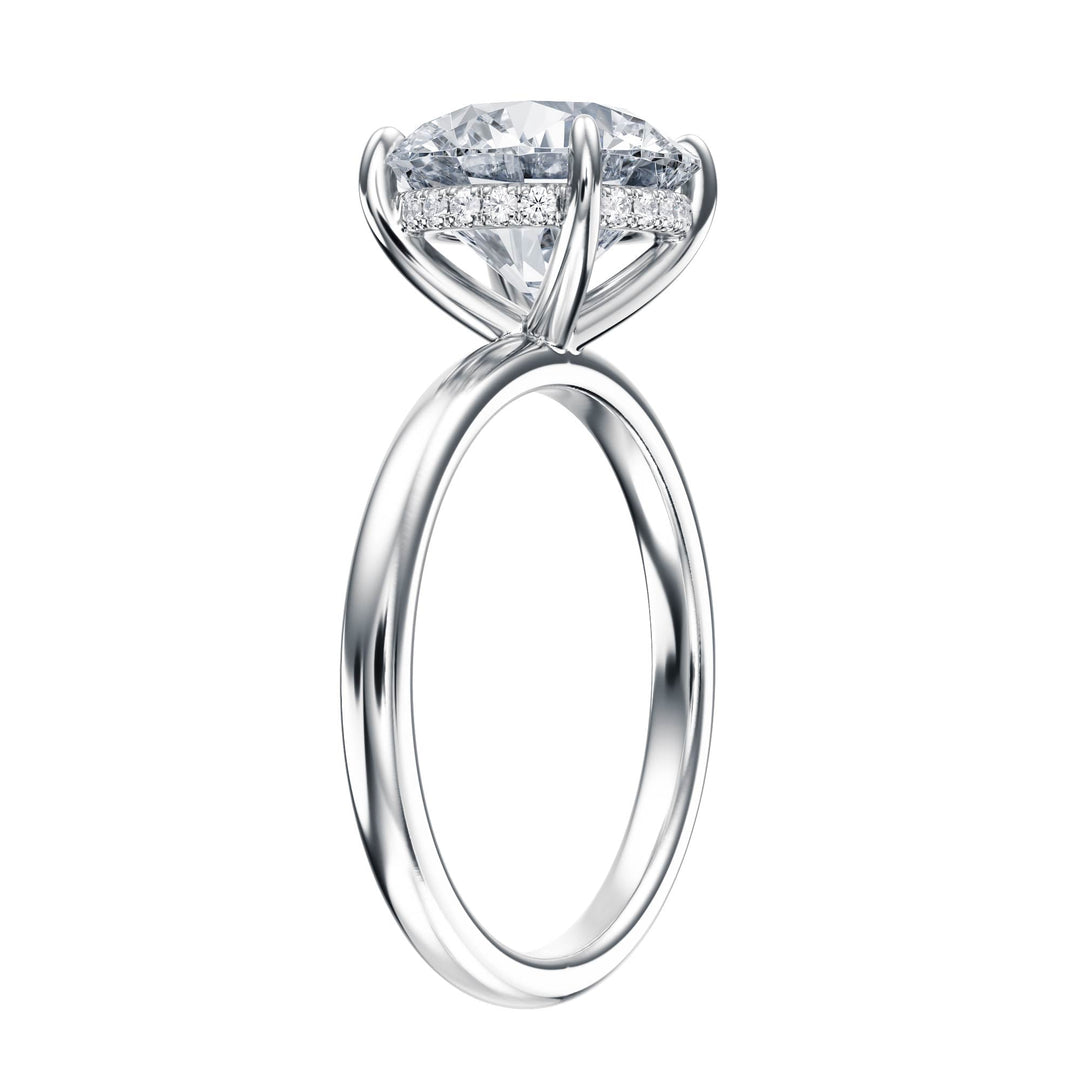 Elara Hidden Halo Round Diamond Engagement Ring - R1078 in Ring by 18 KARATS INC.