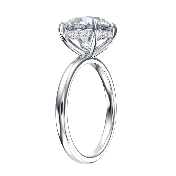Elara Hidden Halo Round Diamond Engagement Ring - R1078 in Ring by 18 KARATS INC.