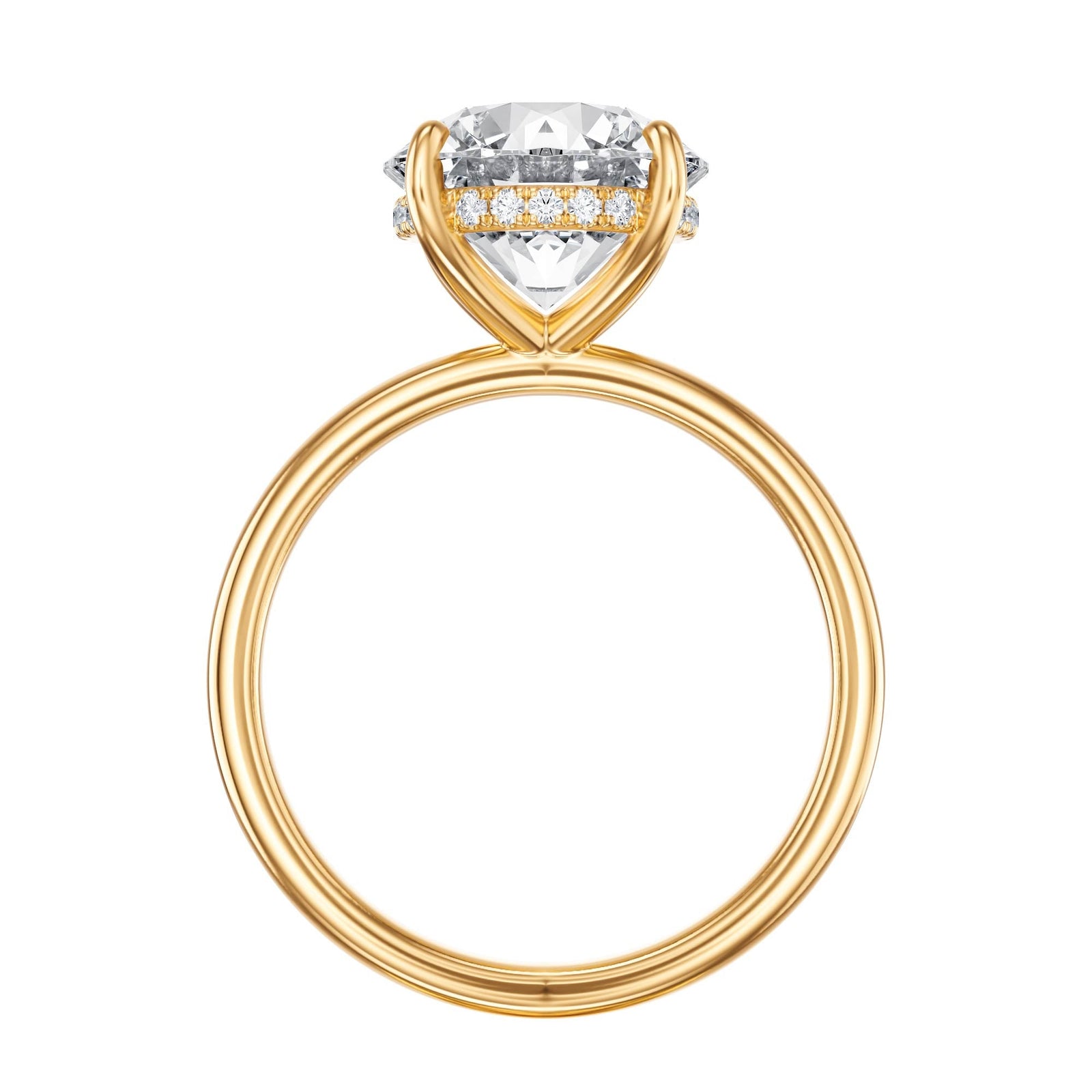 Elara Hidden Halo Round Diamond Engagement Ring - R1078 in Ring by 18 KARATS INC.