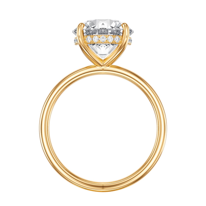 Elara Hidden Halo Round Diamond Engagement Ring - R1078 in Ring by 18 KARATS INC.