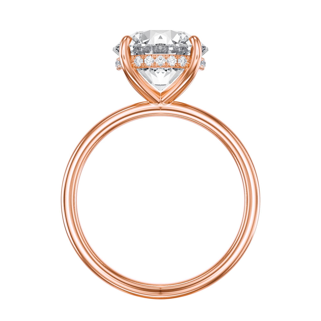 Elara Hidden Halo Round Diamond Engagement Ring - R1078 in Ring by 18 KARATS INC.