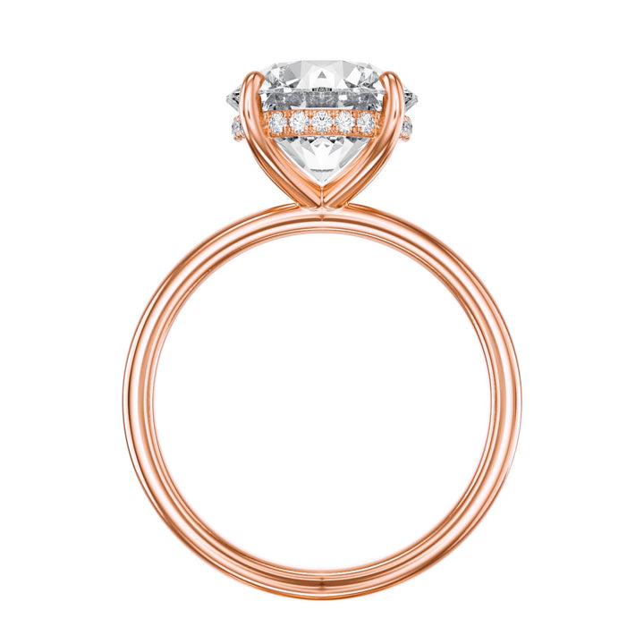 Elara Hidden Halo Round Diamond Engagement Ring - R1078 in Ring by 18 KARATS INC.