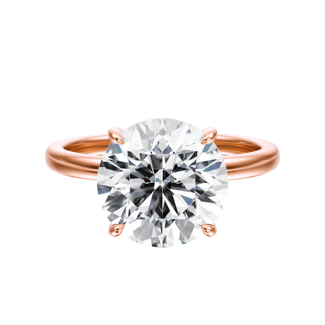 Elara Hidden Halo Round Diamond Engagement Ring - R1078 in Ring by 18 KARATS INC.