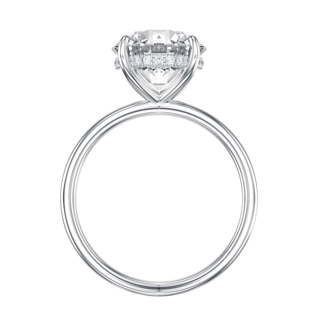 Elara Hidden Halo Round Diamond Engagement Ring - R1078 in Ring by 18 KARATS INC.