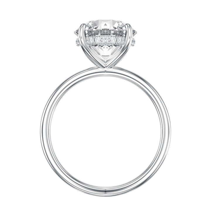 Elara Hidden Halo Round Diamond Engagement Ring - R1078 in Ring by 18 KARATS INC.