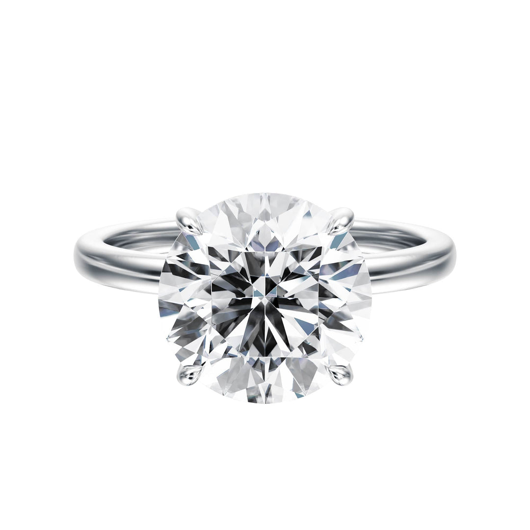 Elara Hidden Halo Round Diamond Engagement Ring - R1078 in Ring by 18 KARATS INC.