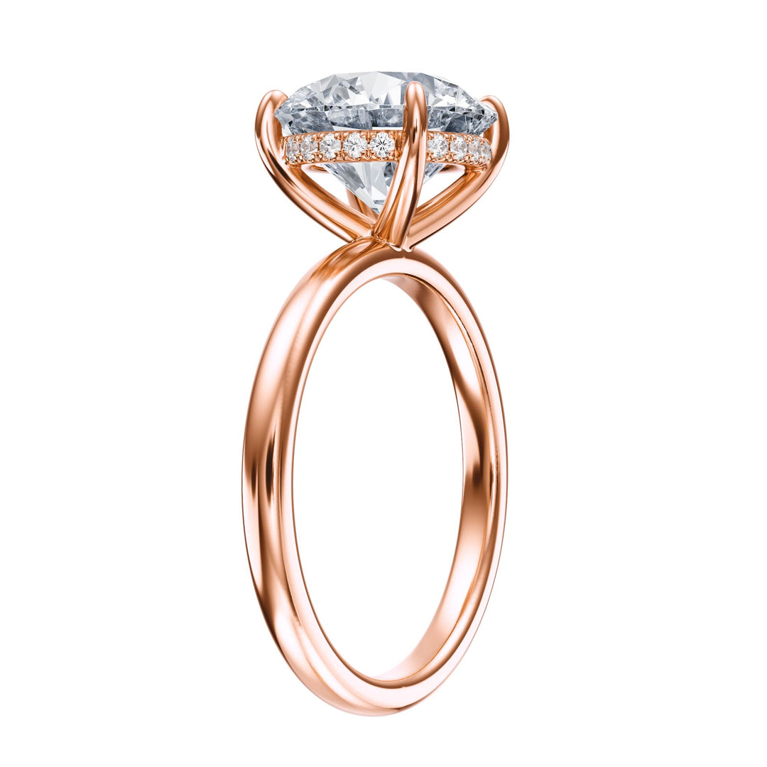 Elara Hidden Halo Round Diamond Engagement Ring - R1078 in Ring by 18 KARATS INC.