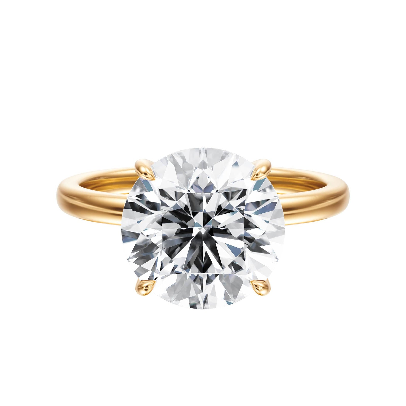 Elara Hidden Halo Round Diamond Engagement Ring - R1078 in Ring by 18 KARATS INC.