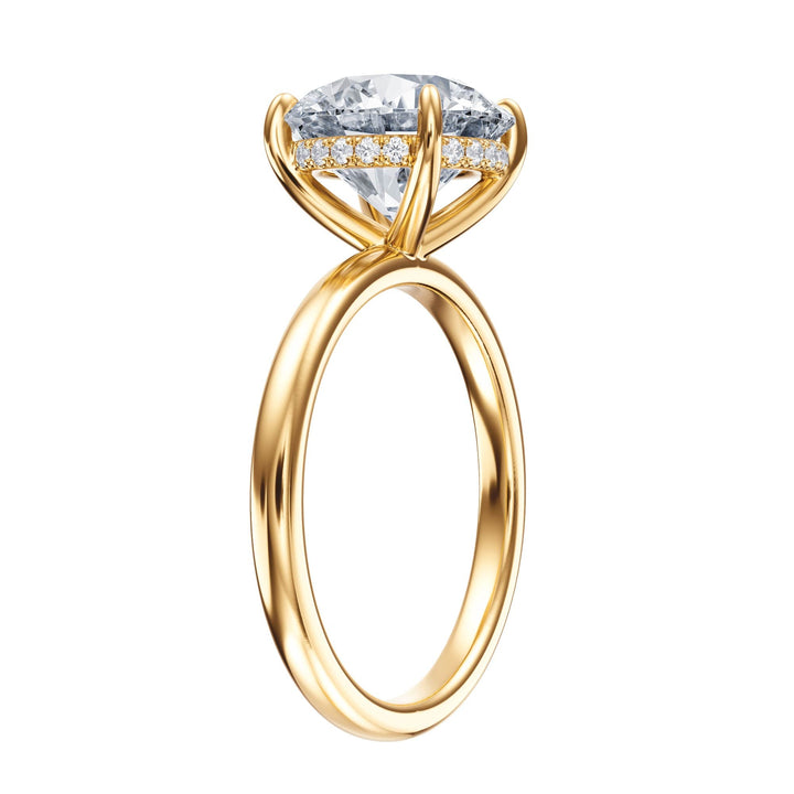 Elara Hidden Halo Round Diamond Engagement Ring - R1078 in Ring by 18 KARATS INC.