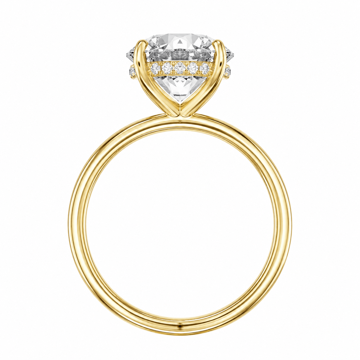 Elara Hidden Halo Round Lab Diamond Engagement Ring in Ready Rings by 18 KARATS INC.