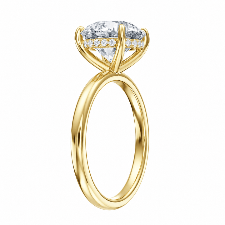 Elara Hidden Halo Round Lab Diamond Engagement Ring in Ready Rings by 18 KARATS INC.