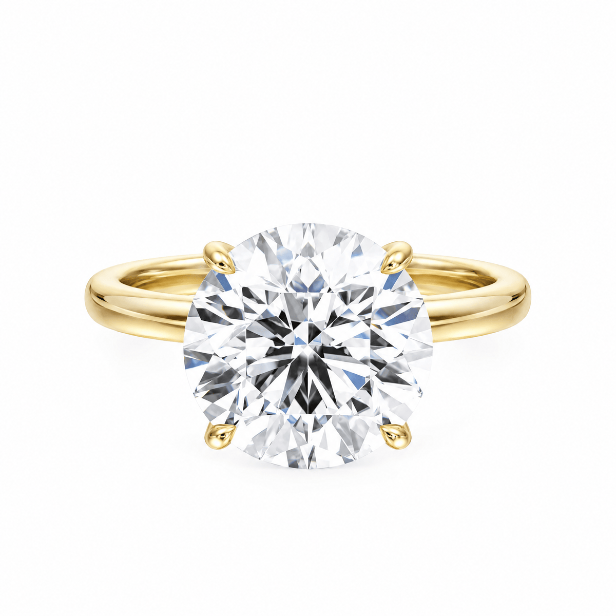 Elara Hidden Halo Round Lab Diamond Engagement Ring in Ready Rings by 18 KARATS INC.