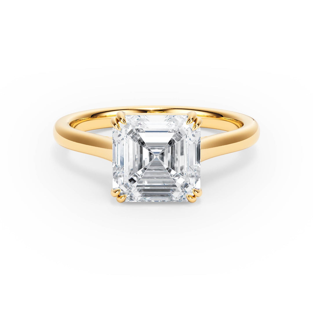 Elevé Cathedral Asscher Diamond Engagement Ring - R1234 in Ring by 18 KARATS INC.