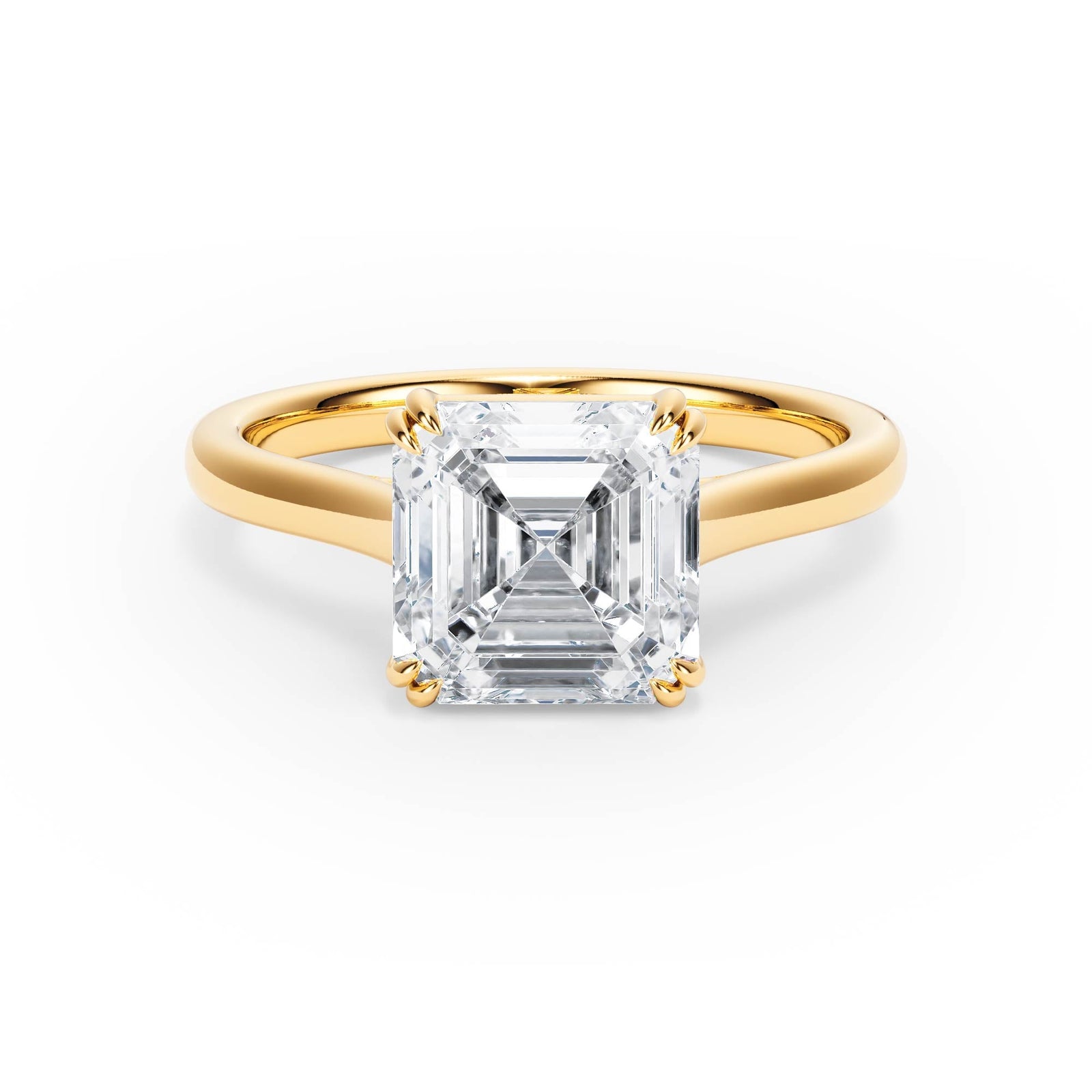 Elevé Cathedral Asscher Diamond Engagement Ring - R1234 in Ring by 18 KARATS INC.