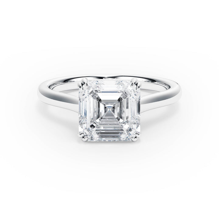 Elevé Cathedral Asscher Diamond Engagement Ring - R1234 in Ring by 18 KARATS INC.