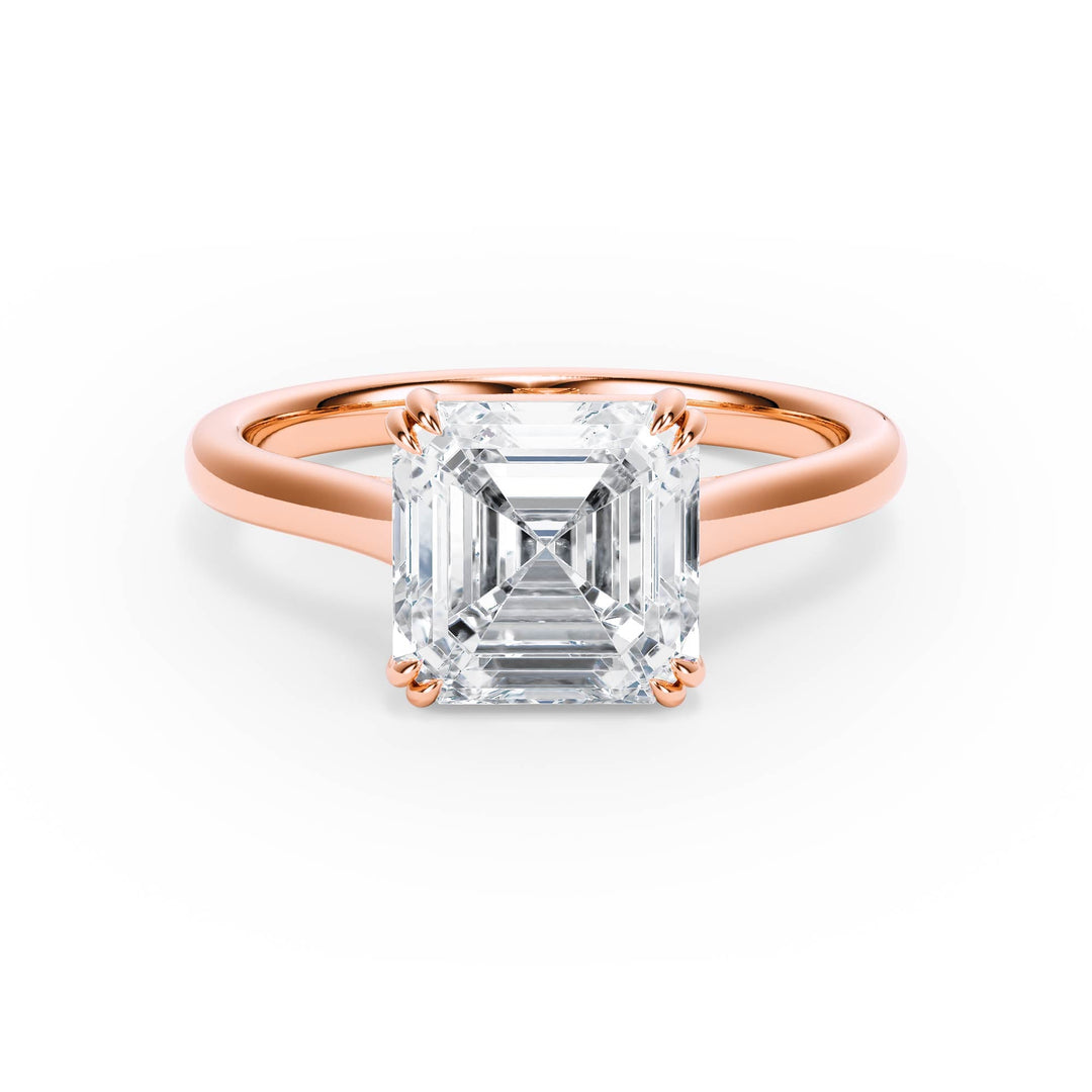 Elevé Cathedral Asscher Diamond Engagement Ring - R1234 in Ring by 18 KARATS INC.