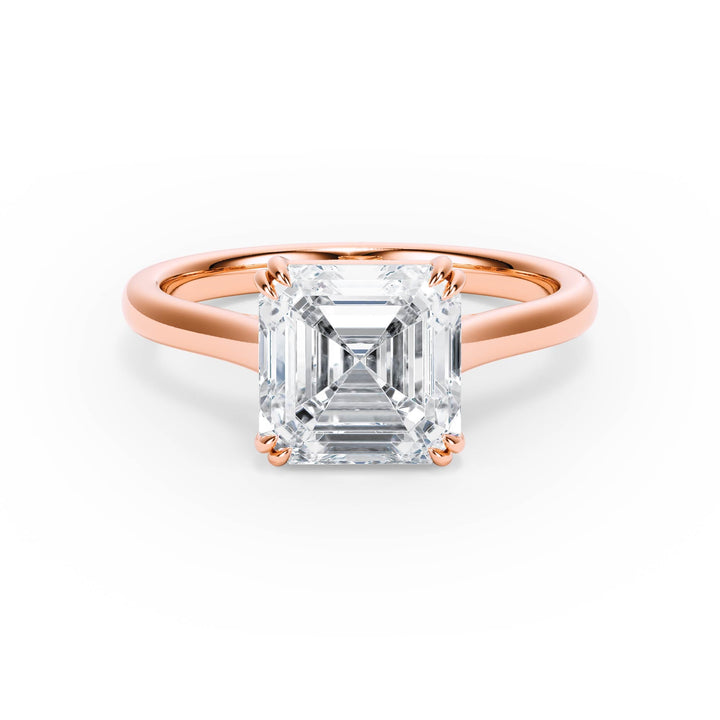 Elevé Cathedral Asscher Diamond Engagement Ring - R1234 in Ring by 18 KARATS INC.