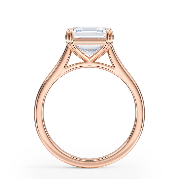 Elevé Cathedral Asscher Diamond Engagement Ring - R1234 in Ring by 18 KARATS INC.
