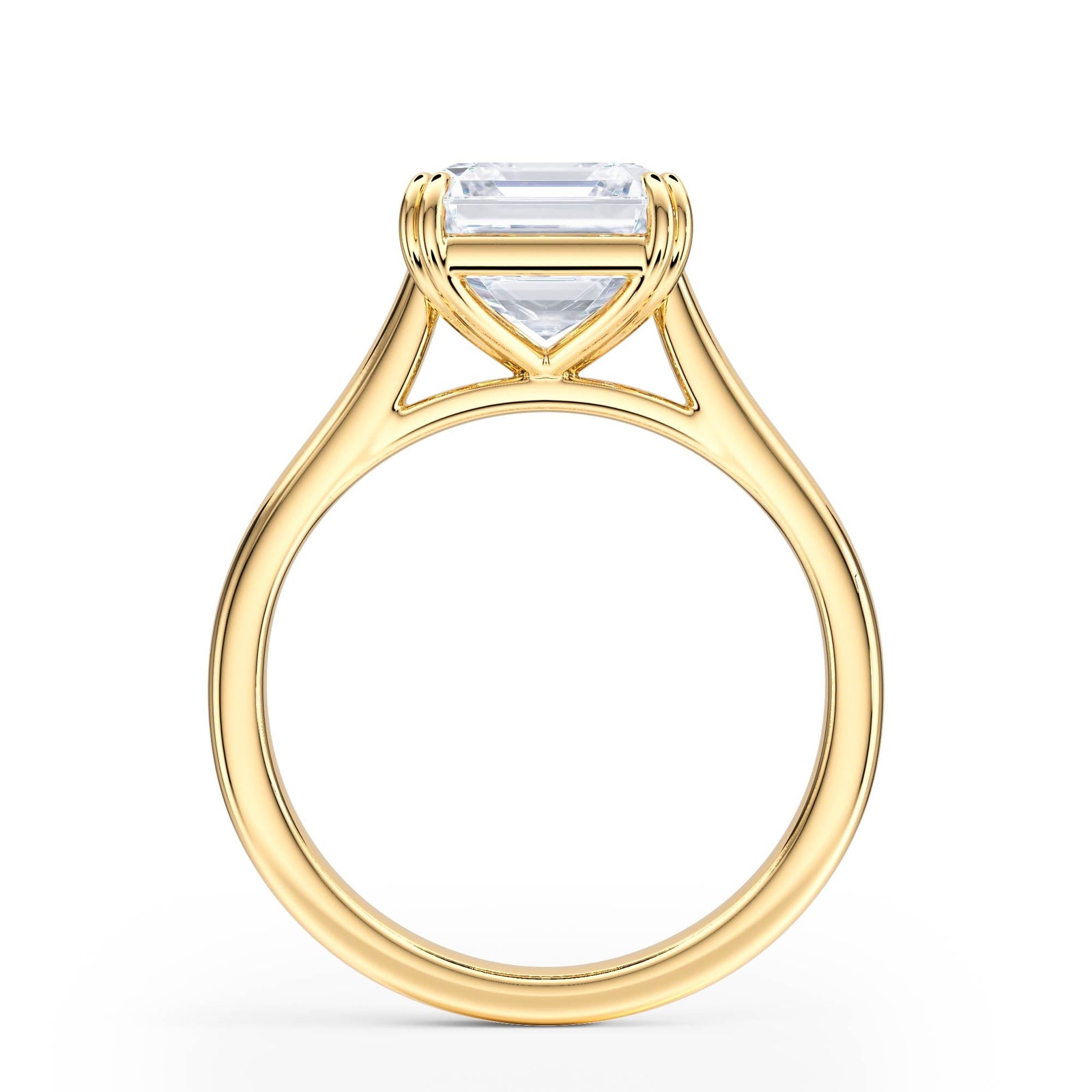 Elevé Cathedral Asscher Diamond Engagement Ring - R1234 in Ring by 18 KARATS INC.