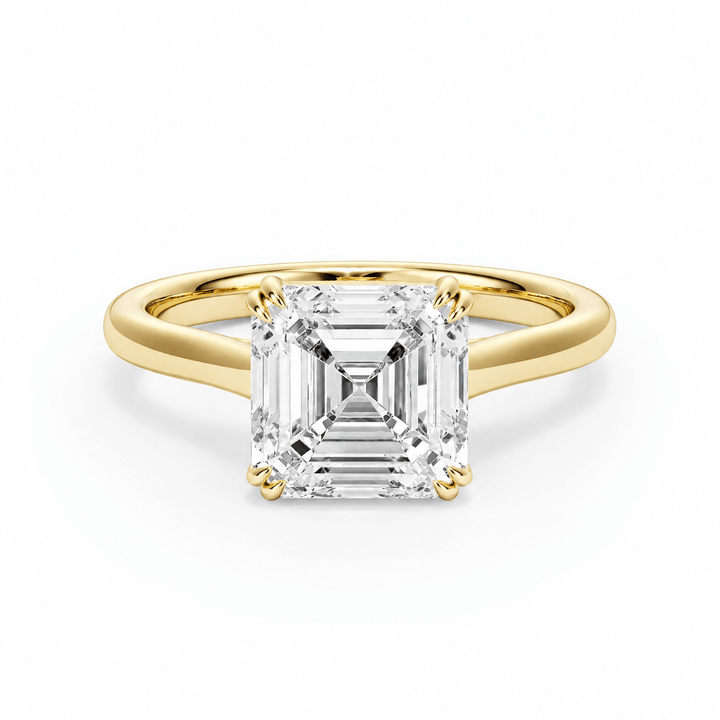 Elevé Cathedral Asscher Diamond Engagement Ring with Double Prong in Ring by 18 KARATS INC.
