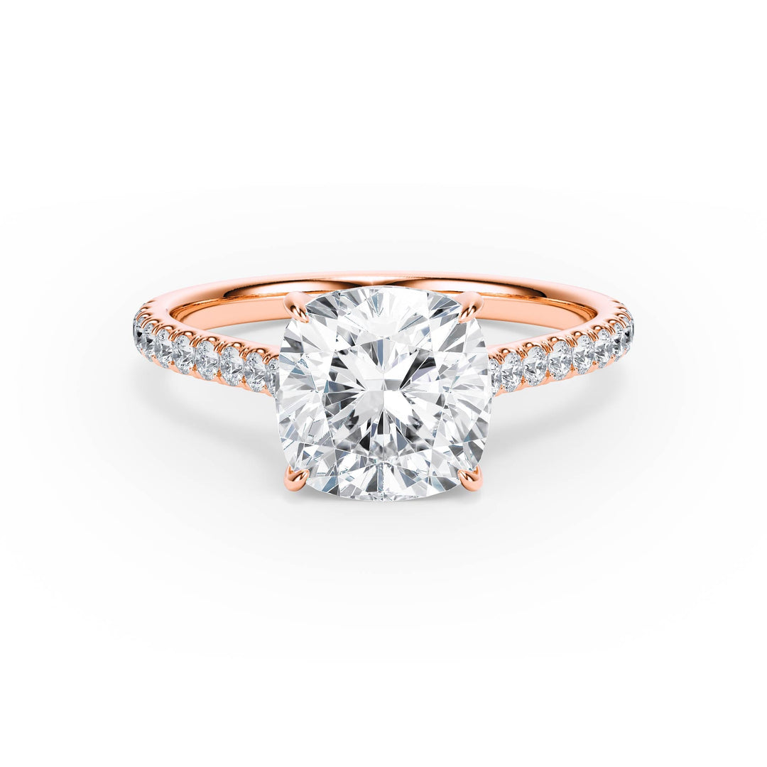 Elevé Cathedral Cushion Diamond Engagement Ring - R1253 in Ring by 18 KARATS INC.