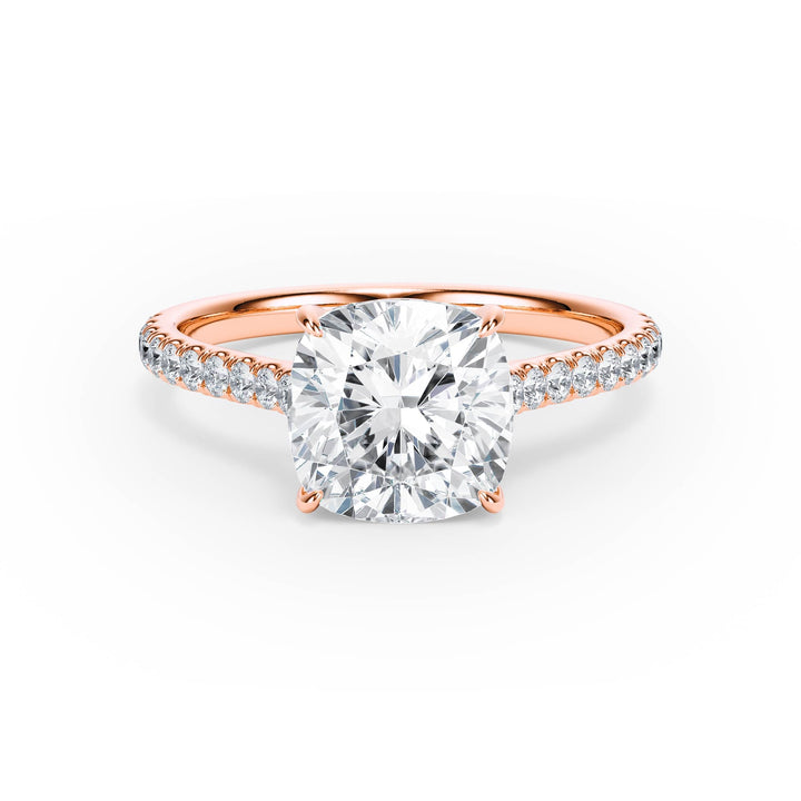 Elevé Cathedral Cushion Diamond Engagement Ring - R1253 in Ring by 18 KARATS INC.