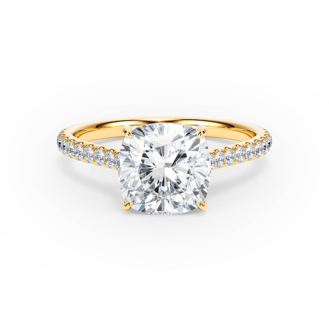 Elevé Cathedral Cushion Diamond Engagement Ring - R1253 in Ring by 18 KARATS INC.