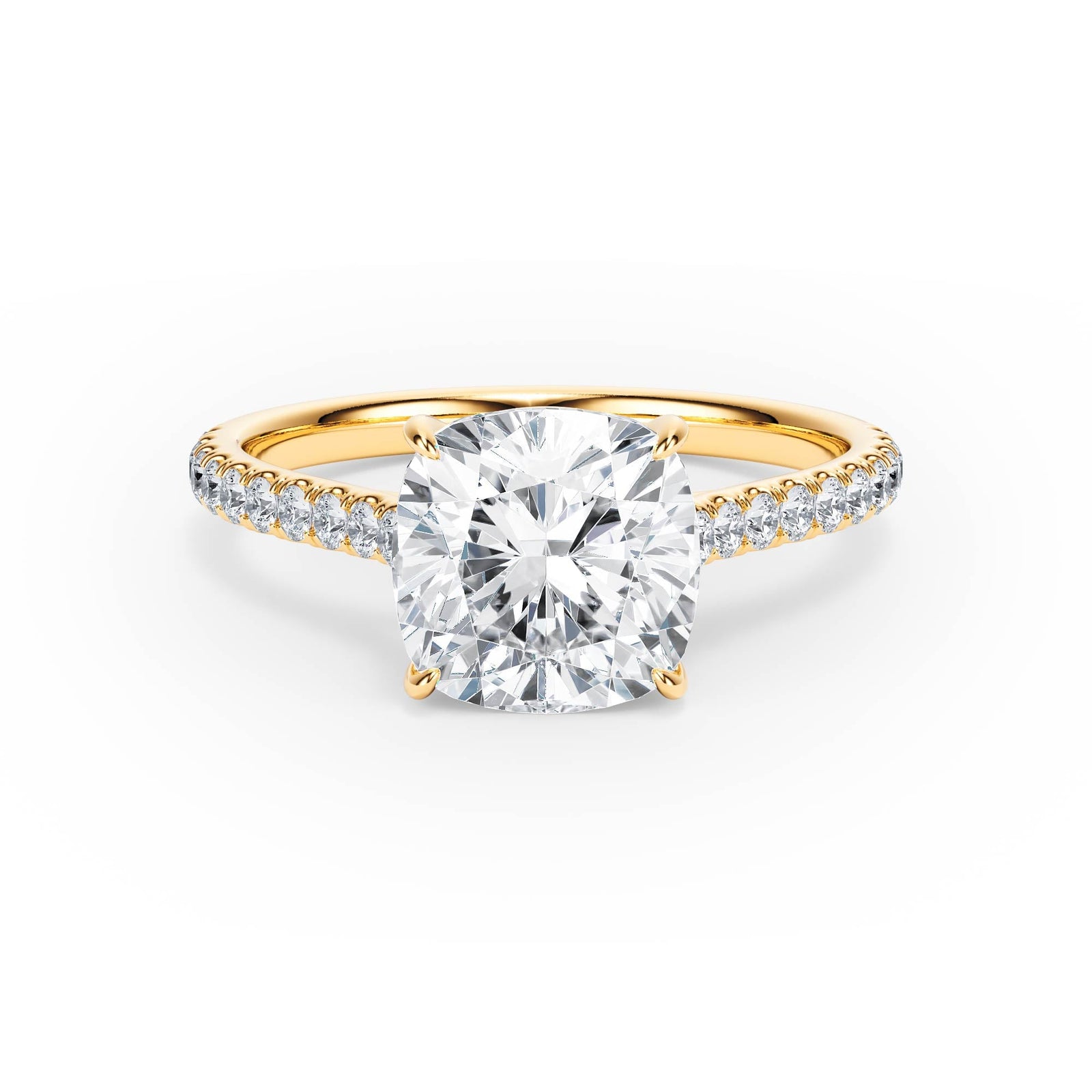 Elevé Cathedral Cushion Diamond Engagement Ring - R1253 in Ring by 18 KARATS INC.
