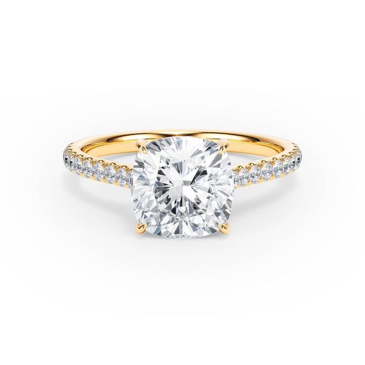 Elevé Cathedral Cushion Diamond Engagement Ring - R1253 in Ring by 18 KARATS INC.